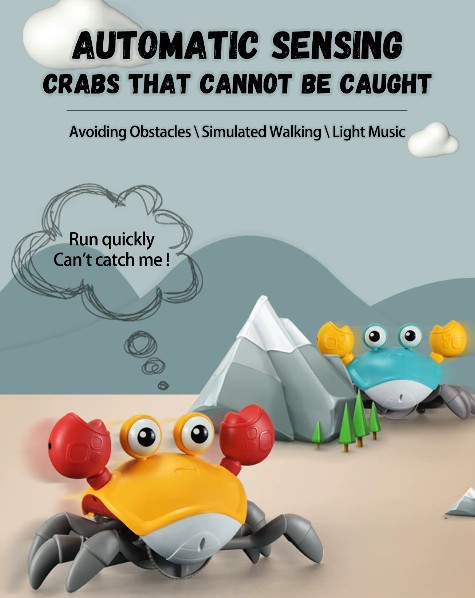 Auto-Sensing Crawling Crab Toy